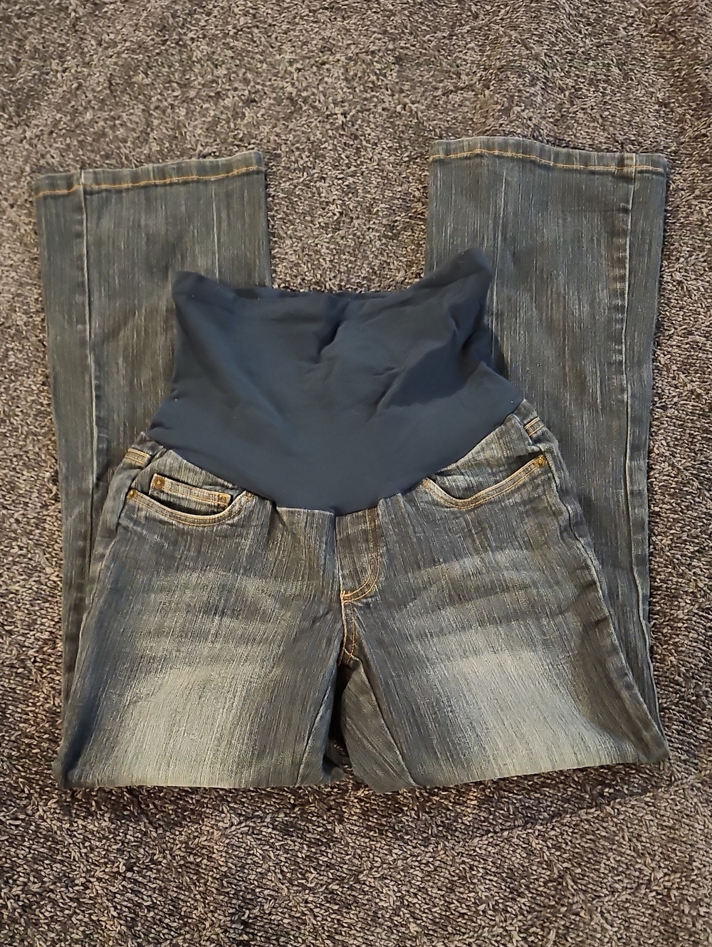 Maternity Blue Denim Jeans with Stretch Panel